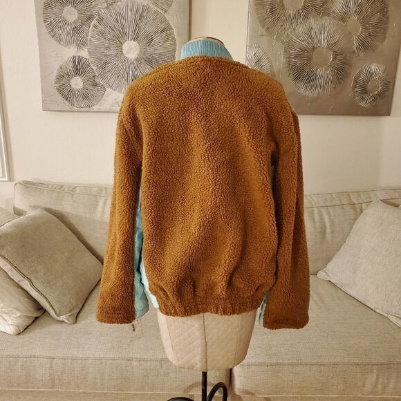 Free People Rivington Sherpa Jacket size Small in Amber Combo - NEW - Picture 11 of 16